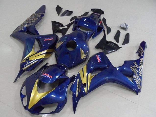 Carene Moto Honda CBR1000RR 2006-2007 - Blu Scuro Oro Banda