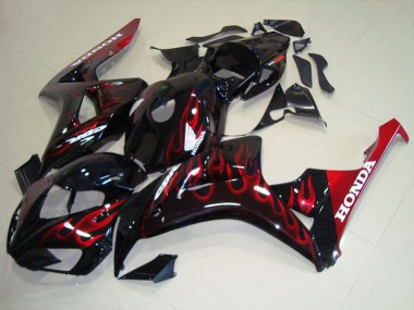 Kit Carena Moto Honda CBR1000RR 2006-2007 - Nero Lucido Rosso Fiamma