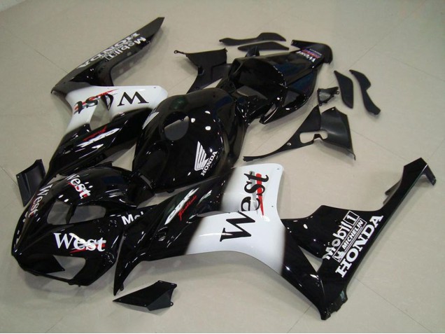 Carene Moto Honda CBR1000RR 2006-2007 - Nero Lucido Bianco West