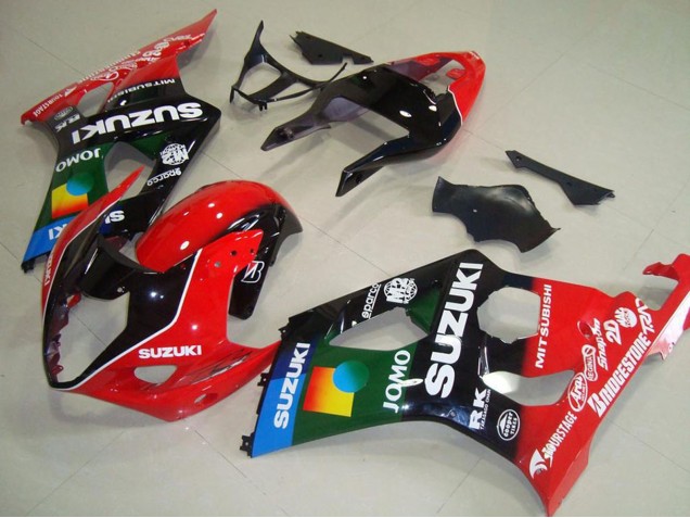 Carene Moto Suzuki GSXR 1000 2003-2004 - Rosso Nero Blu Verde JOMO Pepephone