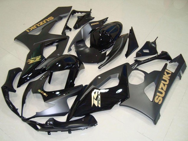 Carene Moto Suzuki GSXR 1000 2005-2006 - Nero Lucido Nero Opaco Oro Decal