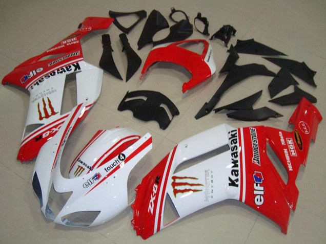 Carene Moto Kawasaki ZX6R 2007-2008 - Rosso Bianco