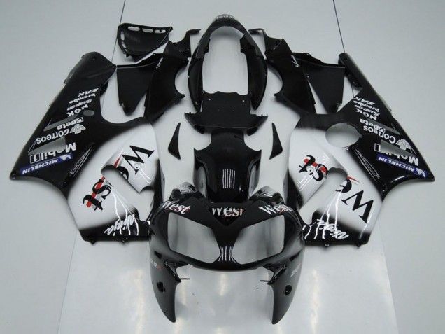 Carene Moto Kawasaki ZX12R 2002-2006 - Nero Lucido Bianco West