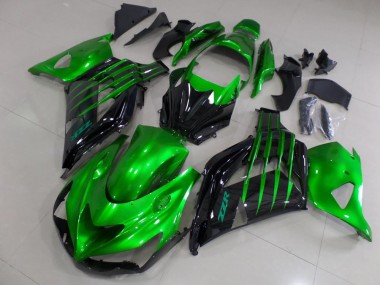 Carene Moto Kawasaki ZX14R ZZR1400 2012-2024 - Verde Nero Lucido