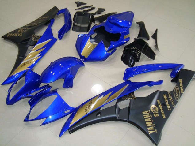 Carene Moto Yamaha YZF R6 2006-2007 - Blu Oro Nero Opaco