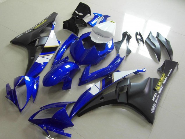 Carene Moto Yamaha YZF R6 2006-2007 - Bianco Blu Nero Opaco Motul Michelin