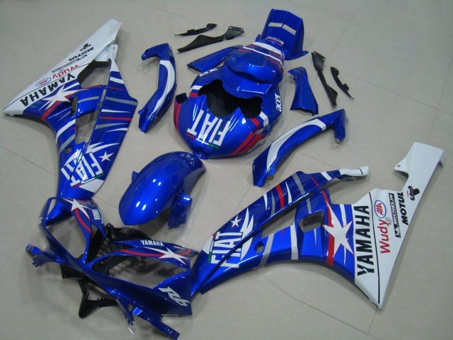 Carene Moto Yamaha YZF R6 2006-2007 - Bianco Blu Fiat Motul Michelin