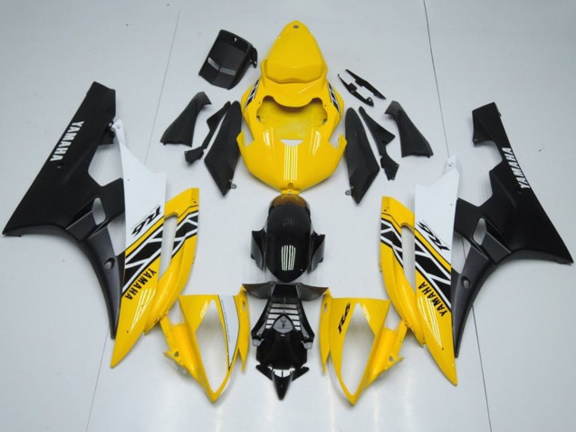 Carene Moto Yamaha YZF R6 2006-2007 - Giallo Bianco Nero OEM Stile