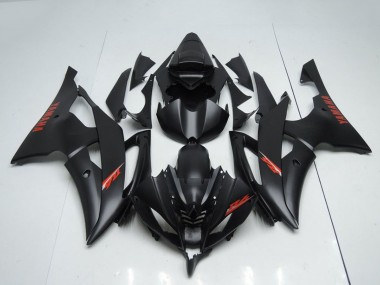 Carene Moto Yamaha YZF R6 2008-2016 - Nero Opaco Rosso Decals