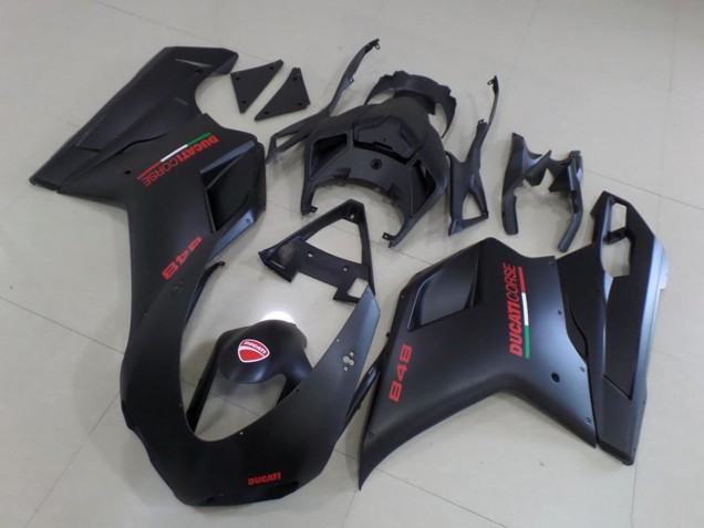 Carene Moto Ducati 848 2007-2014 - Nero Opaco Rosso