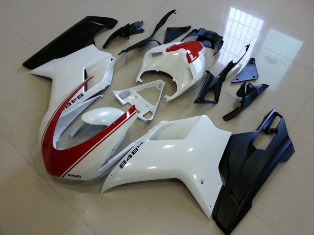 Carene Moto Ducati 848 2007-2014 - Bianco Rosso Nero Opaco