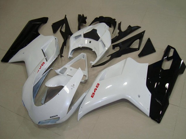 Carene Moto Ducati 848 2007-2014 - Bianco Nero Lucido