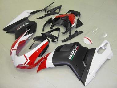 Carene Moto Ducati 1098 2007-2014 - Bianco Rosso Nero Opaco Corse