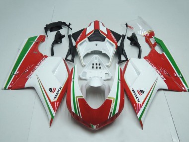 Carene Moto Ducati 1098 2007-2014 - Bianco Rosso Verde Banda