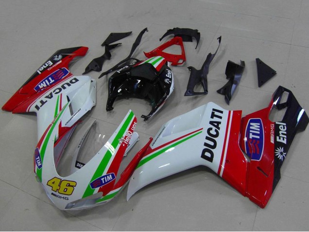 Carene Moto Ducati 848 1098 1198 2007-2014 - Bianco Rosso Verde Nero Lucido Giallo 46