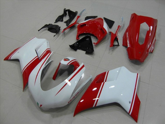 Carene Moto Ducati 848 2007-2014 - Bianco Rosso Corsa Version