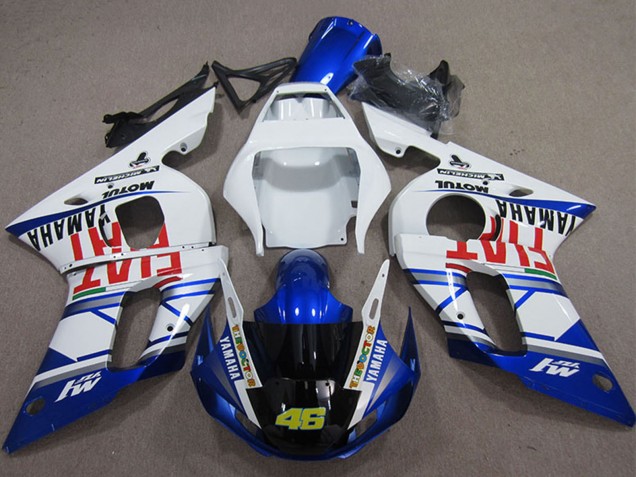 Carene Moto Yamaha YZF R6 1998-2002 - Bianco Blu Rosso Fiat Michelin Motul 46