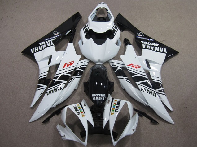 Carene Moto Yamaha YZF R6 2006-2007 - Bianco Nero Lucido Motul