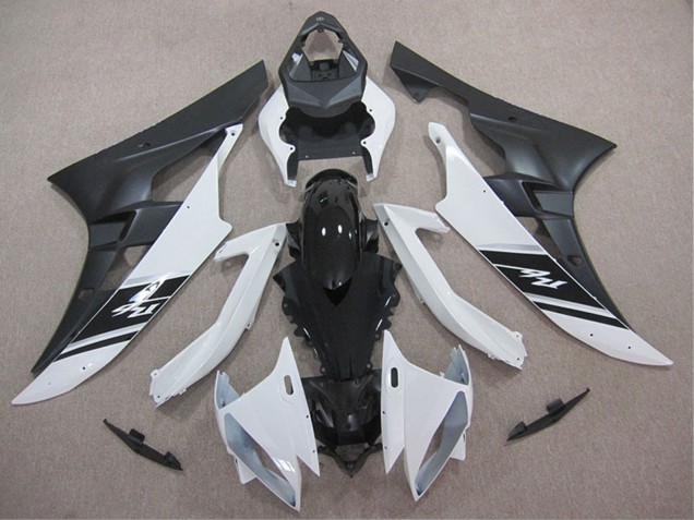 Carene Moto Yamaha YZF R6 2006-2007 - Bianco Nero Lucido Nero Opaco