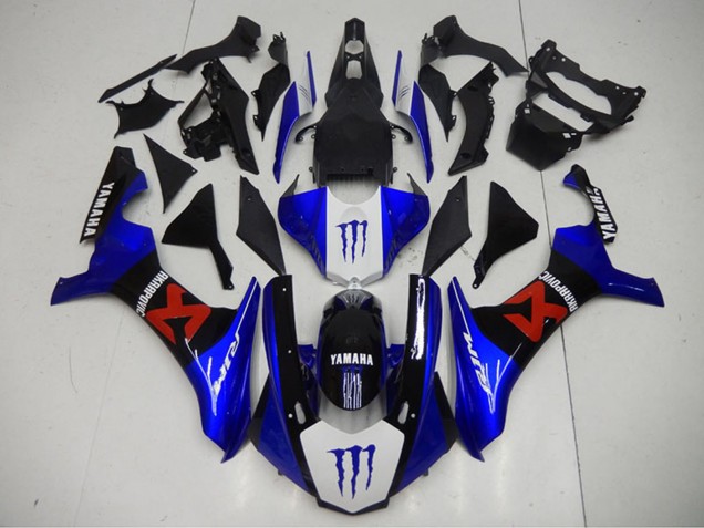 Carene Moto Yamaha YZF R1 2015-2019 - Blu Bianco Nero Rosso Mostro Akropovic