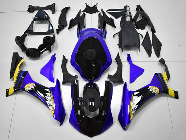 Carene Moto Yamaha YZF R1 2015-2019 - Blu Giallo Nero Lucido Squalo