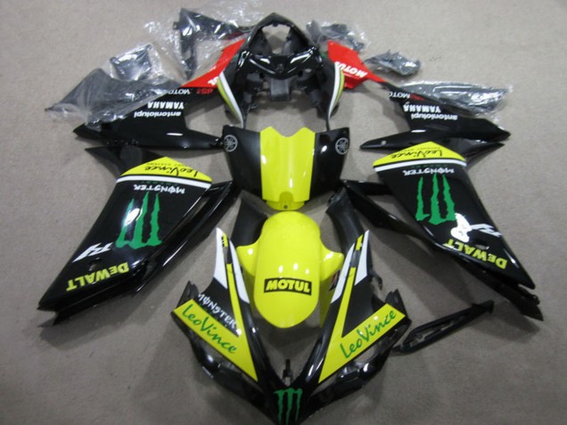 Carene Moto Yamaha YZF R1 2007-2008 - Rosso Giallo Nero Verde Mostro Motul Leovince