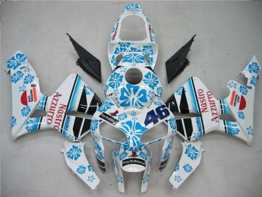 Carene Moto Honda CBR600RR 2005-2006 - Bianco Blu Rosso Nastro Azzurro 46