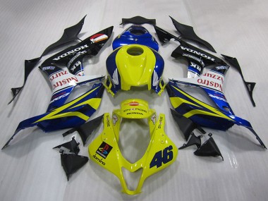 Carena Moto Honda CBR600RR 2007-2008 - Giallo Blu Bianco Nero Lucido Nastro Azzurro