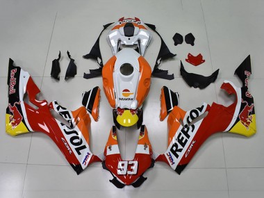 Carene Moto Honda CBR1000RR 2017-2023 - Arancia Bianco Rosso Nero Lucido Repsol Red Bull 93
