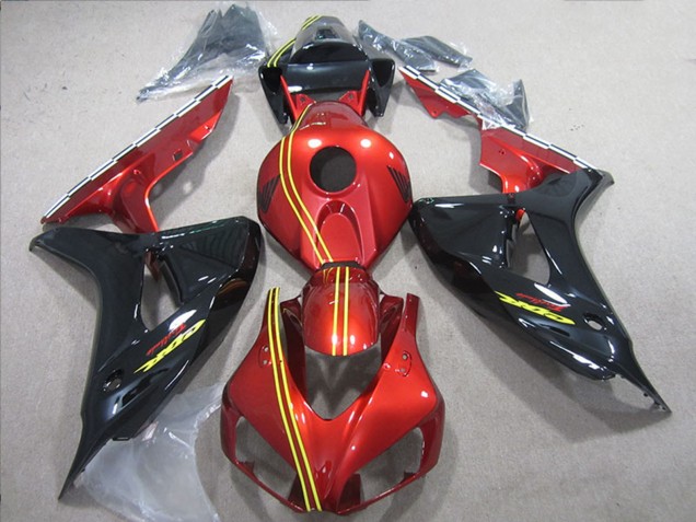 Carene Moto Honda CBR1000RR 2006-2007 - Rosso Giallo Nero Lucido
