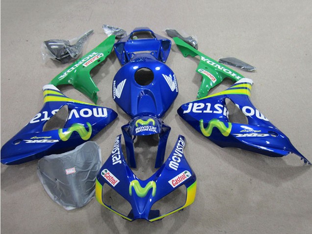 Carene Moto Honda CBR1000RR 2006-2007 - Blu Verde Giallo MoviStar Castrol