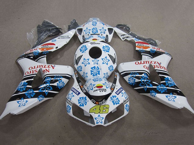 Carene Moto Honda CBR1000RR 2006-2007 - Bianco Azzurro Chiaro Nero Lucido Rosso Nastro Azzurro Repsol 46