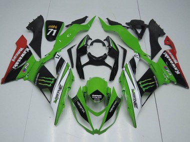 Carene Moto Kawasaki ZX6R 2013-2018 - Verde Bianco Nero Rosso Mostro