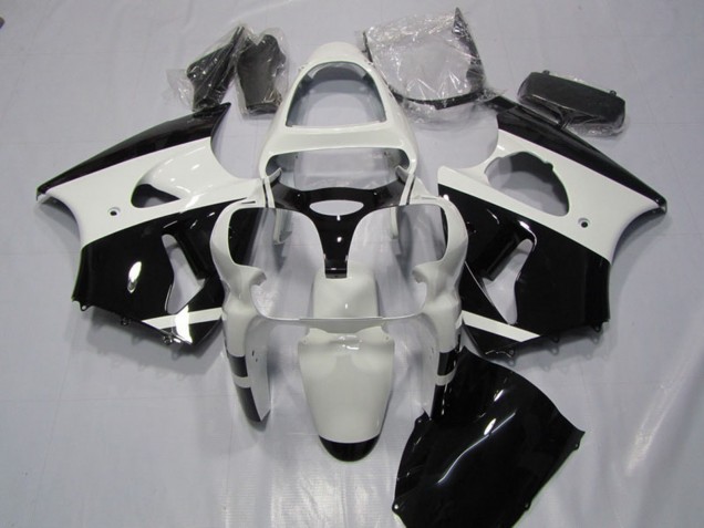 Carene Moto Kawasaki ZX6R 2000-2002 - Bianco Nero Lucido