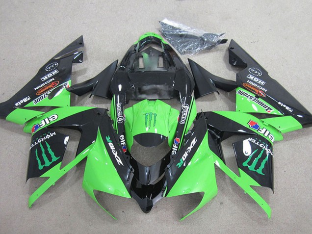Carene Moto Kawasaki ZX10R 2004-2005 - Nero Verde Mostro