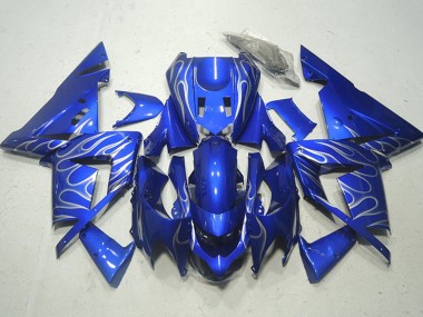 Carene Moto Kawasaki ZX10R 2004-2005 - Blu Bianco Fiamma