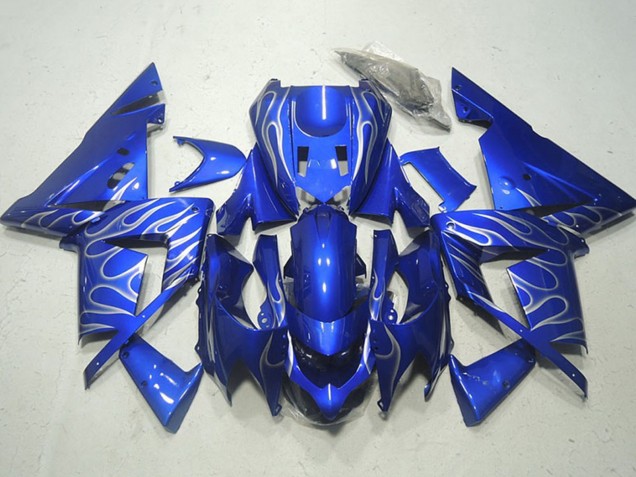 Carene Moto Kawasaki ZX10R 2004-2005 - Blu Bianco Fiamma