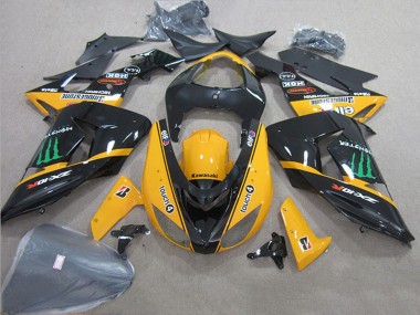 Carene Moto Kawasaki ZX10R 2006-2007 - Nero Lucido Giallo Verde Touch4 Mostro