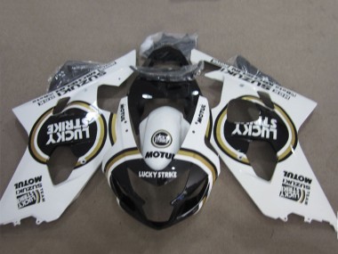 Carene Moto Suzuki GSXR 600 2004-2005 - Bianco Nero Lucky Strike Motul
