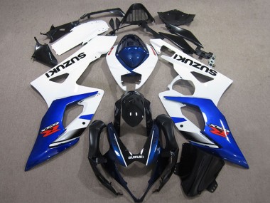 Kit Carene Moto ABS Suzuki GSXR 1000 2005-2006 - Bianco Blu Nero Lucido