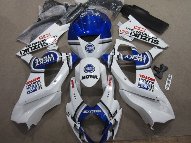 Carene Moto Suzuki GSXR 1000 2007-2008 - Bianco Blu Lucky Strike Rosso Motul