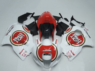Carene Moto Suzuki GSXR 1300 Hayabusa 1996-2007 - Bianco Rosso Lucky Strike Motul