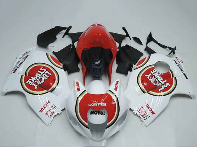Carene Moto Suzuki GSXR 1300 Hayabusa 1996-2007 - Bianco Rosso Lucky Strike Motul