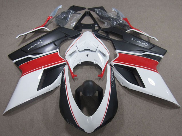 Carene Moto Ducati 848 1098 1198 2007-2014 - Bianco Rosso Nero Opaco Marvic