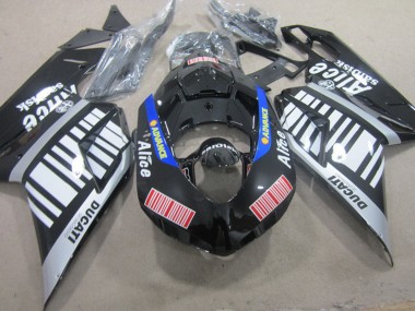 Carene Moto Ducati 848 1098 1198 2007-2014 - Argento Rosso Blu Nero Lucido Alice