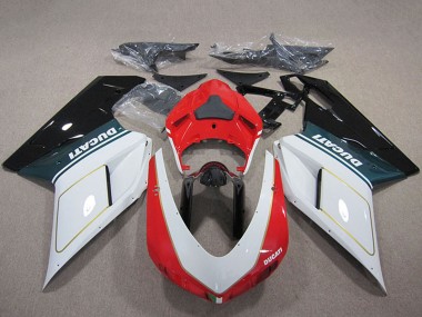 Kit Carena Moto Ducati 848 1098 1198 2007-2014 - Bianco Rosso Nero Lucido
