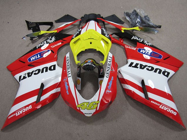 Carene Moto Ducati 1198 2007-2014 - Bianco Giallo Rosso Generali 46