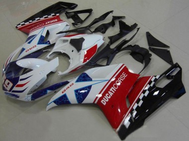 Carene Moto Ducati 1098 2007-2014 - Bianco Rosso Nero Blu Corse 69