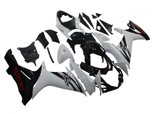 Carena Moto Suzuki GSXR 600/750 2011-2024 - Bianco Nero Lucido