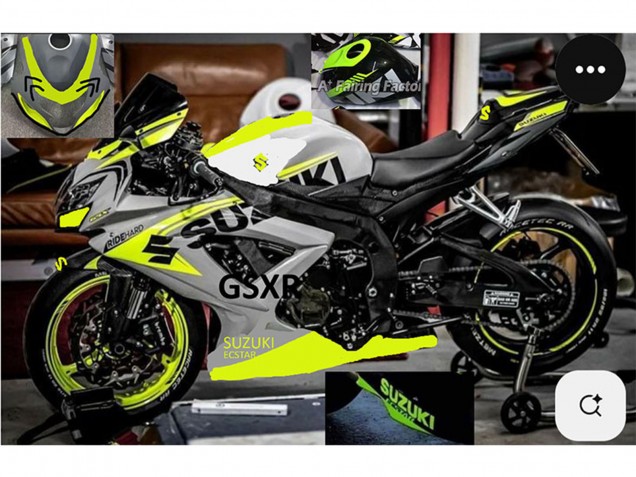 Carena Moto Suzuki GSXR 750 2004-2005 - Grigio Lemon Verde Nero